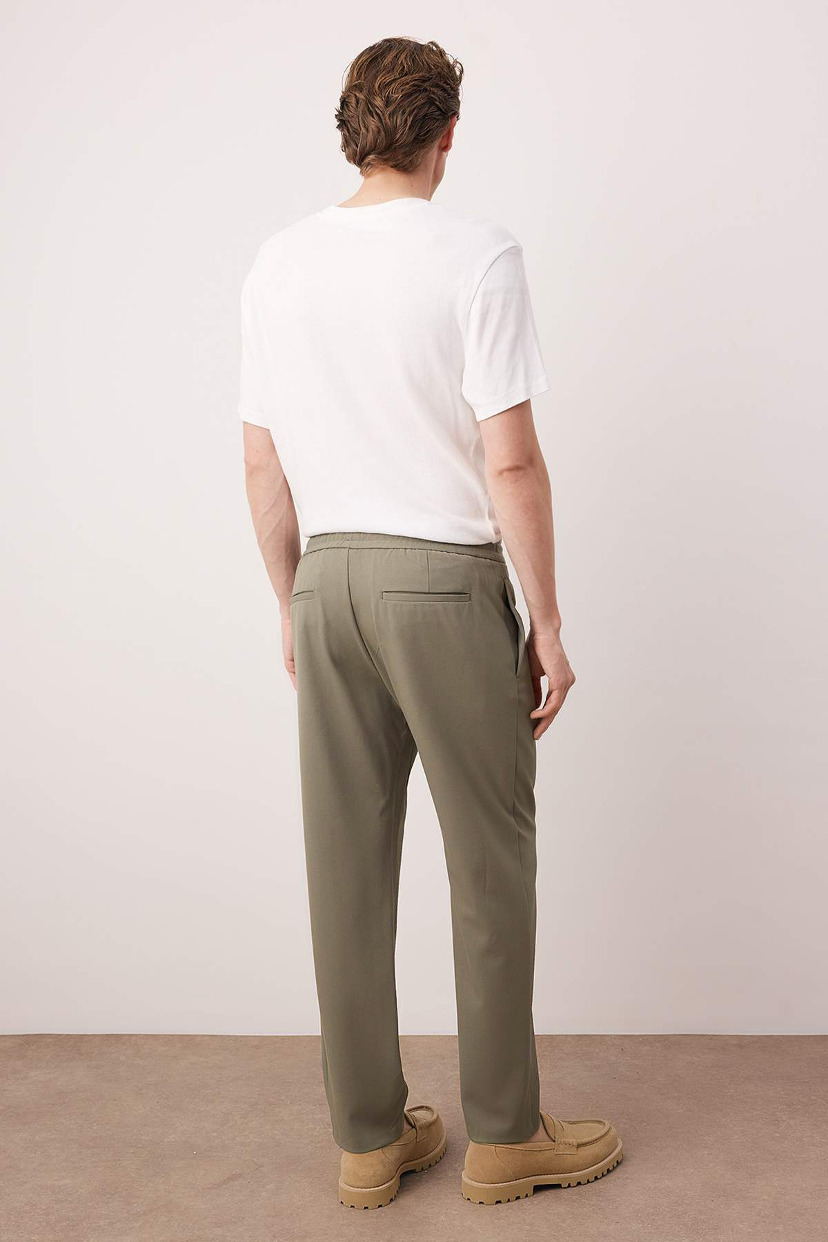  Trendyolmilla Man Aç?k Haki Dokulu Rahat Erkek Pantolon