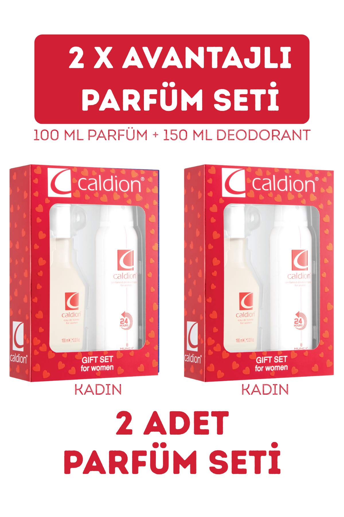 Caldion Kadın Parfüm 100ml+ Deodorant 150 ml x2 Adet