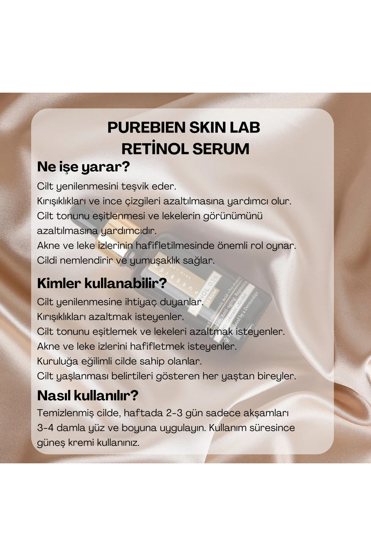 Retinol Serum %0.3 + Vitamin E +Hyaluronik Asit +Niasinamid B5 — 10006 — تصویر 3 از 3