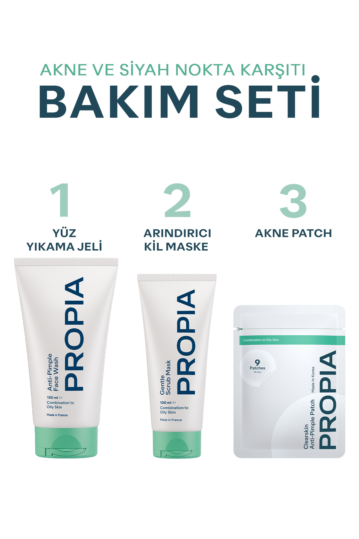Akne ve Siyah Nokta Karşıtı Bakım Seti — Jel-Patch-Mask-Set — تصویر 3 از 4
