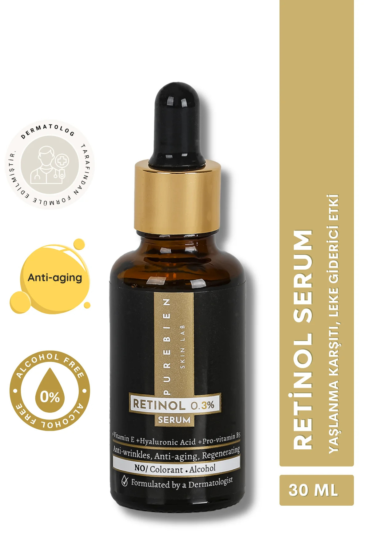 purebien skin lab Retinol Serum %0.3 + Vitamin E +Hyaluronik Asit +Niasinamid B5 — 10006