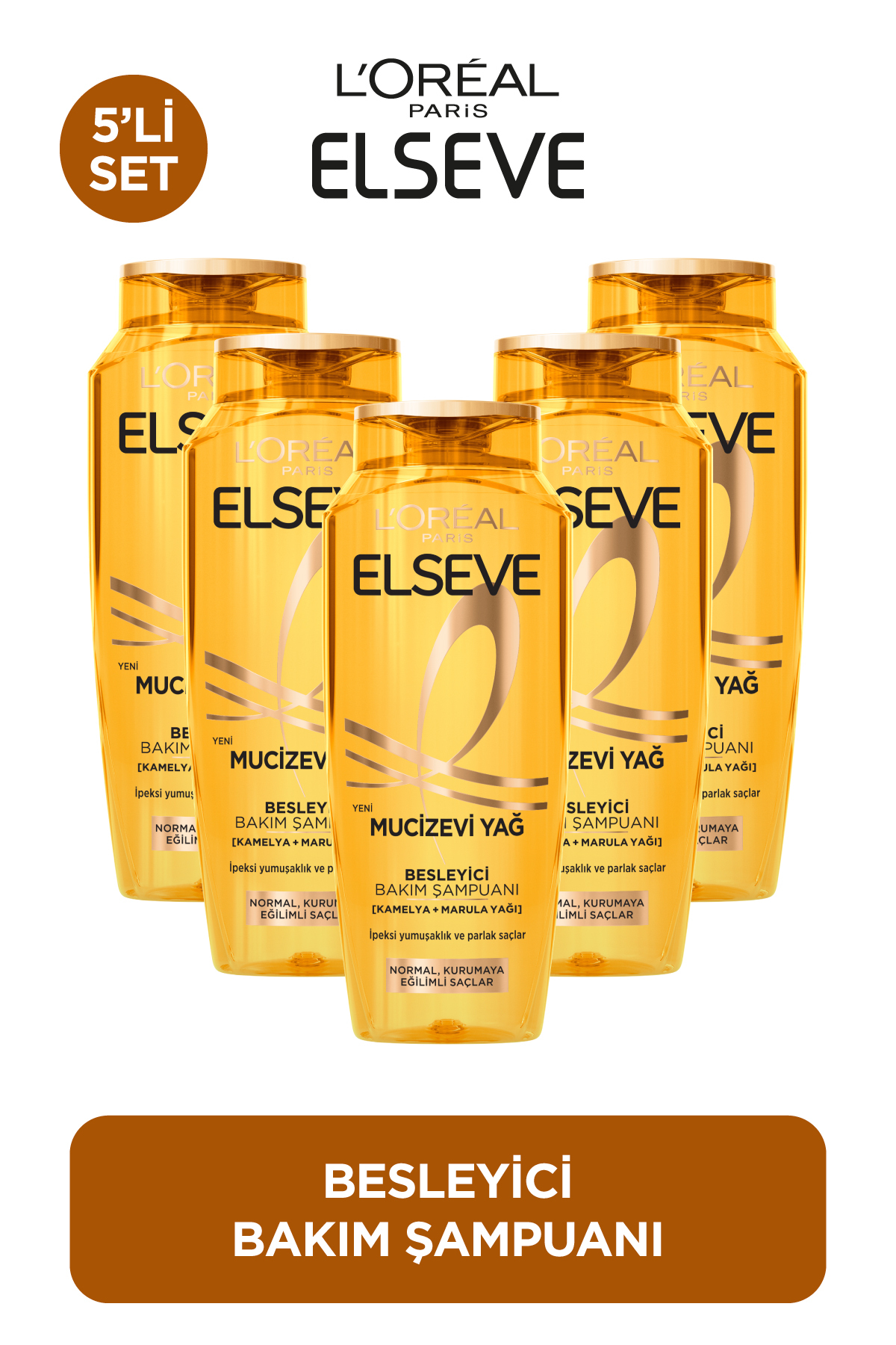 ELSEVE Mucizevi Yağ Besleyici Bakım Şampuanı 300 ml 5'li Set — 36005231657975
