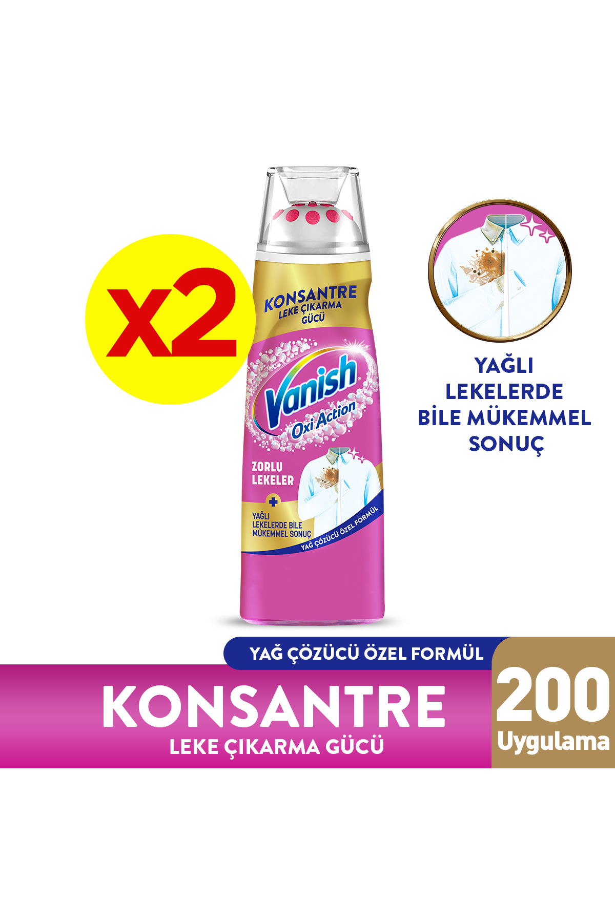 Vanish Oxi Action Konsantre Leke Çıkarıcı Jel 200 ml x 2