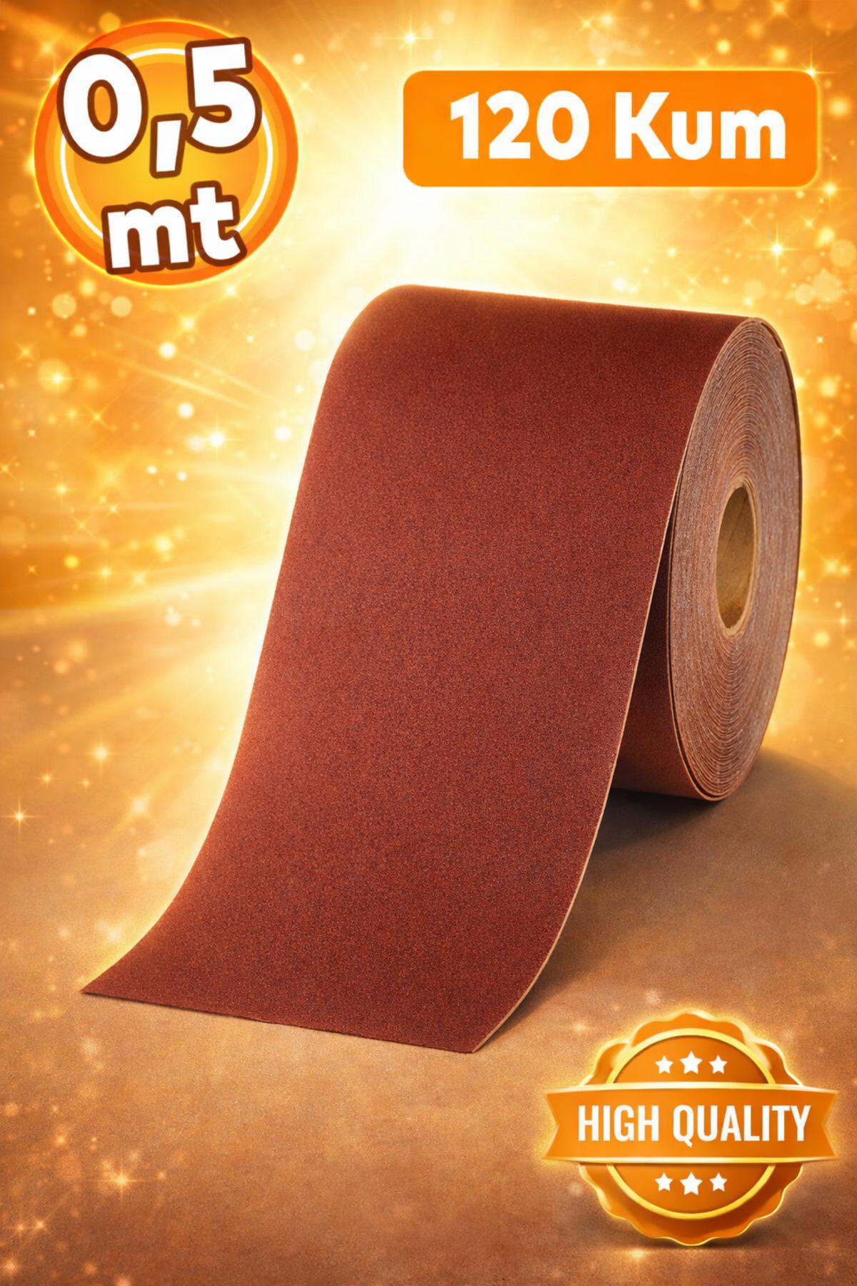 Badem10 120 Kum (0,5 METRE) Bant Rulo Zımpara Ahşap Metal Zımparası