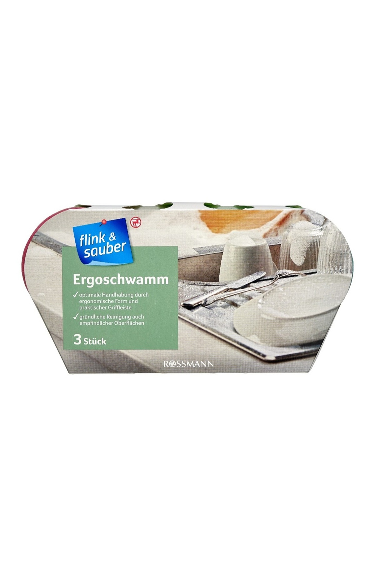 Flink Sauber Ergonomik Sünger, 3'lü