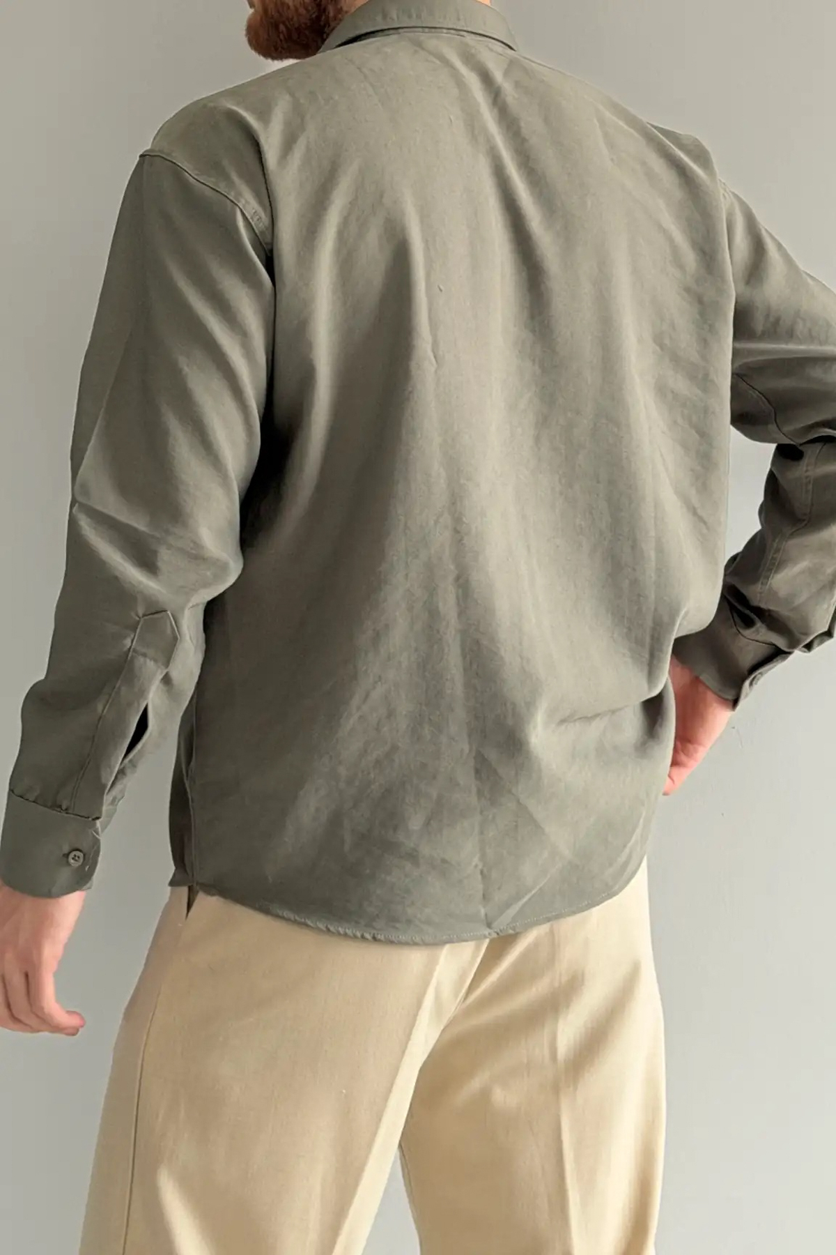 Trendyolmilla  Haki Regular Fit Mevsimlik Erkek Gömlek TMNSS26GO00005 - Görsel 4