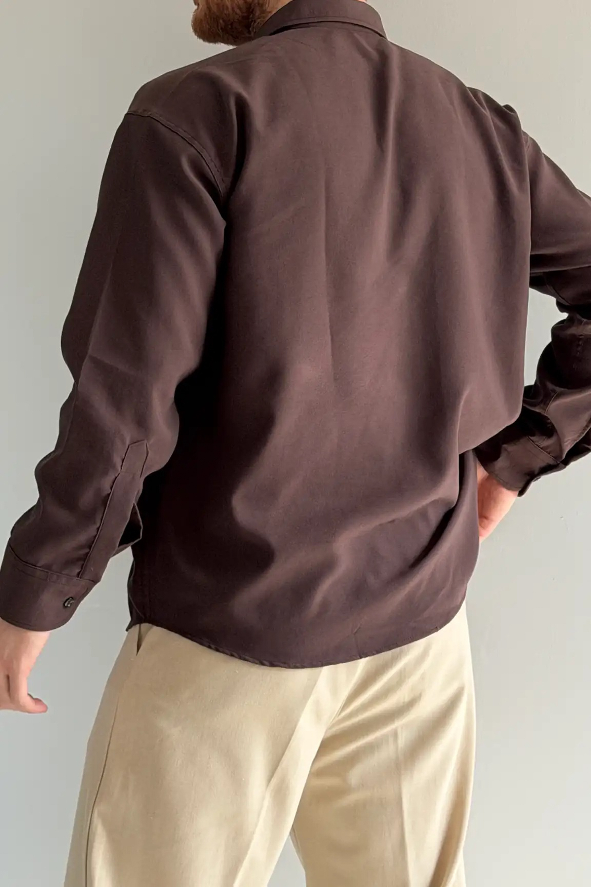 Trendyolmilla  Kahverengi Regular Fit Mevsimlik Erkek Gömlek TMNSS26GO00005 - Görsel 4