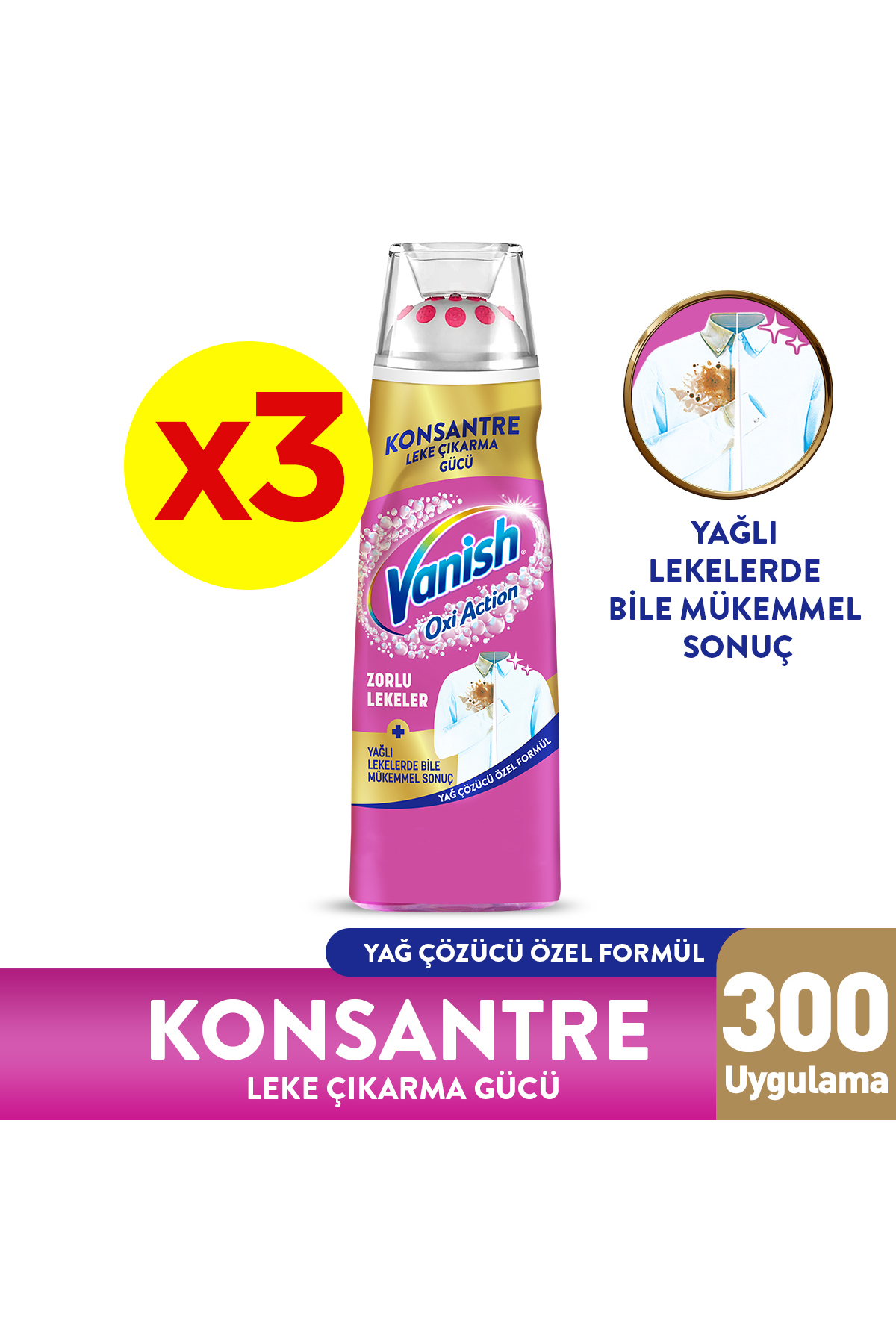 Vanish Oxi Action Konsantre Leke Çıkarıcı Jel 200 ml x 3