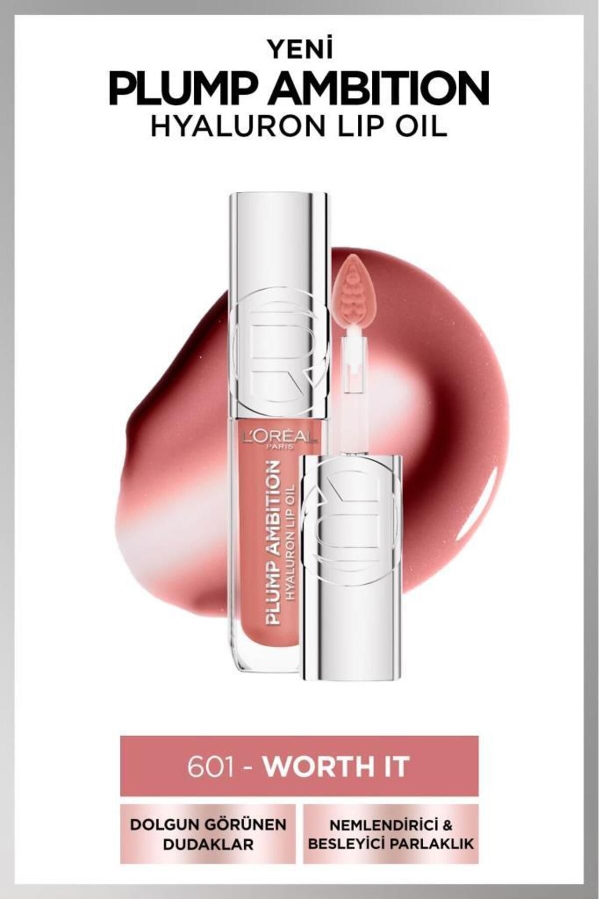 L'Oreal Paris Plump Ambition Hyaluron Lip Oil Besleyici ve Nemlendirici Dudak Parlatıcısı - 601 Wort It