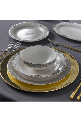 Jumbo Janti Gri 60 Parça 12 Kişilik Yemek Takımı