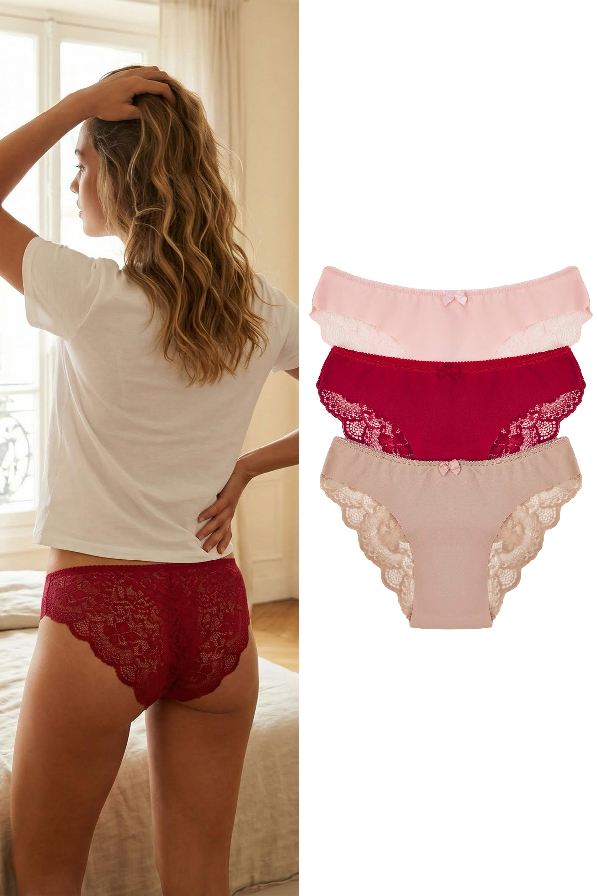 Trendyol Collection Lila-Mehrfarbiges 3-teiliges gestricktes brasilianisches ...