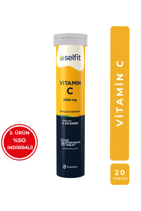 Selfit C Vitamini 1000 mg - 20 Efervesan Tablet | Portakal Aromalı