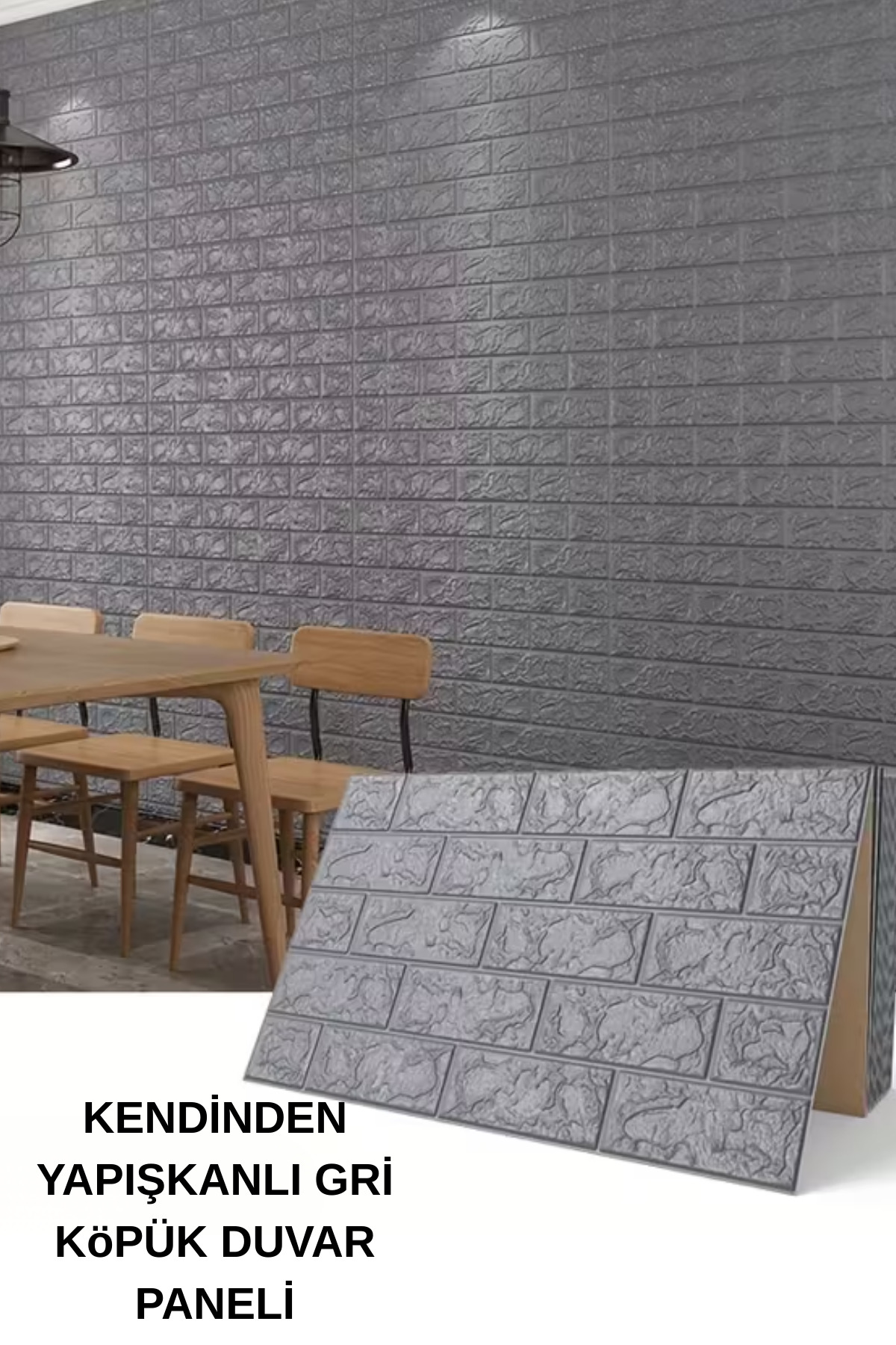 Renkli Duvarlar Beden Seçenekli Gri Kendinden Yapışkanlı Duvar Kağıdı Kaplama Paneli Köpük Esnek Ofis Ev Duvar