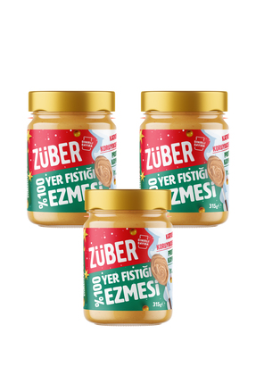 Züber Fıstık Ezmesi %100 315g X 3 Adet (Kış Temalı Özel Seri-Sınırlı Sayıda)