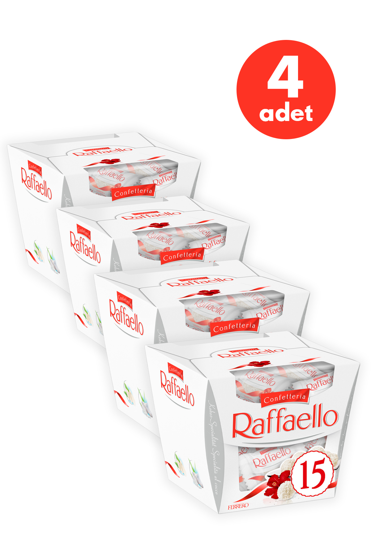 Raffaello Çikolata 15'li 150 Gr - 4 Adet