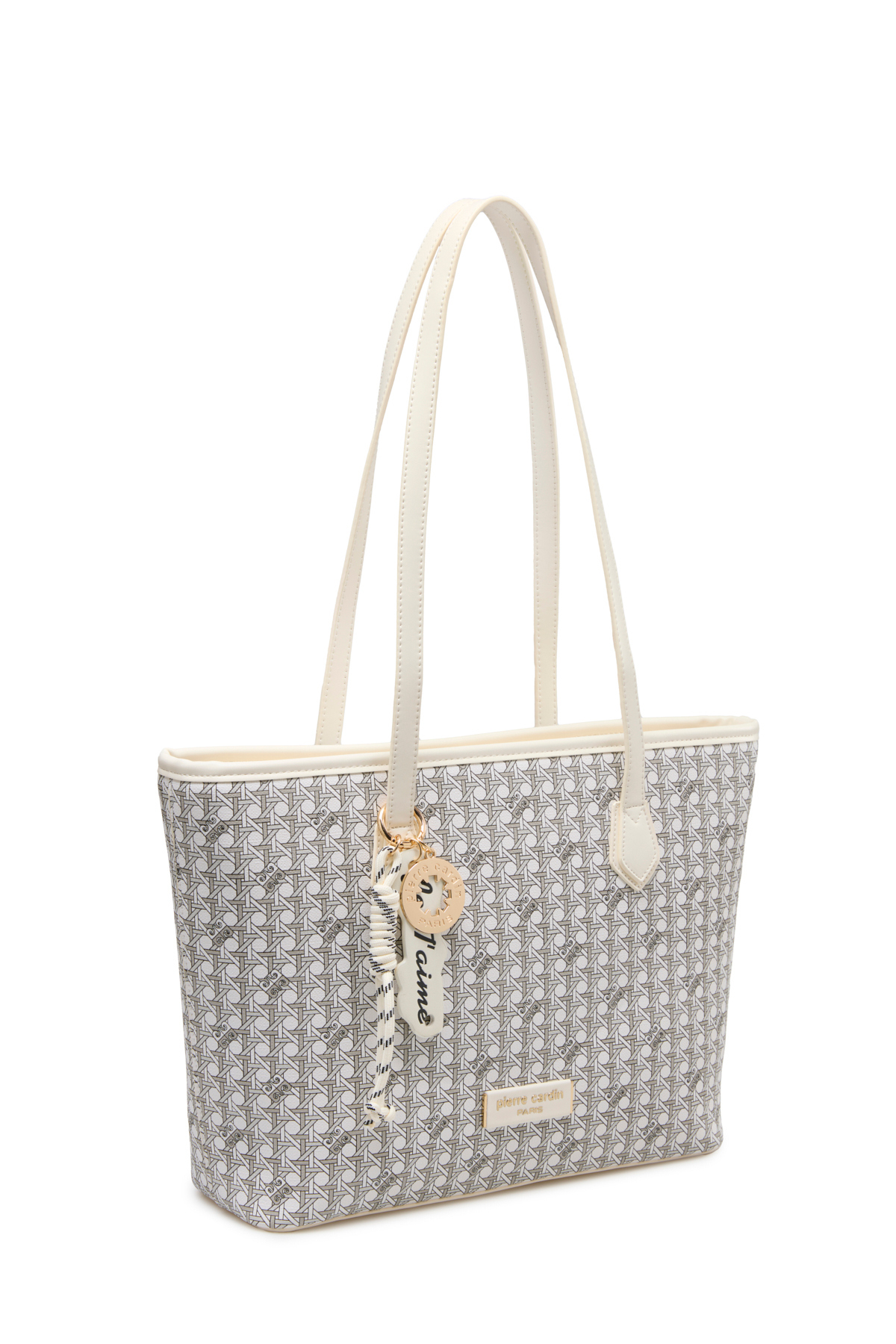Pierre Cardin Limited Edition Beyaz Dijital Monogram Kadın Omuz Çantası 05PO25Y10705 görsel 4