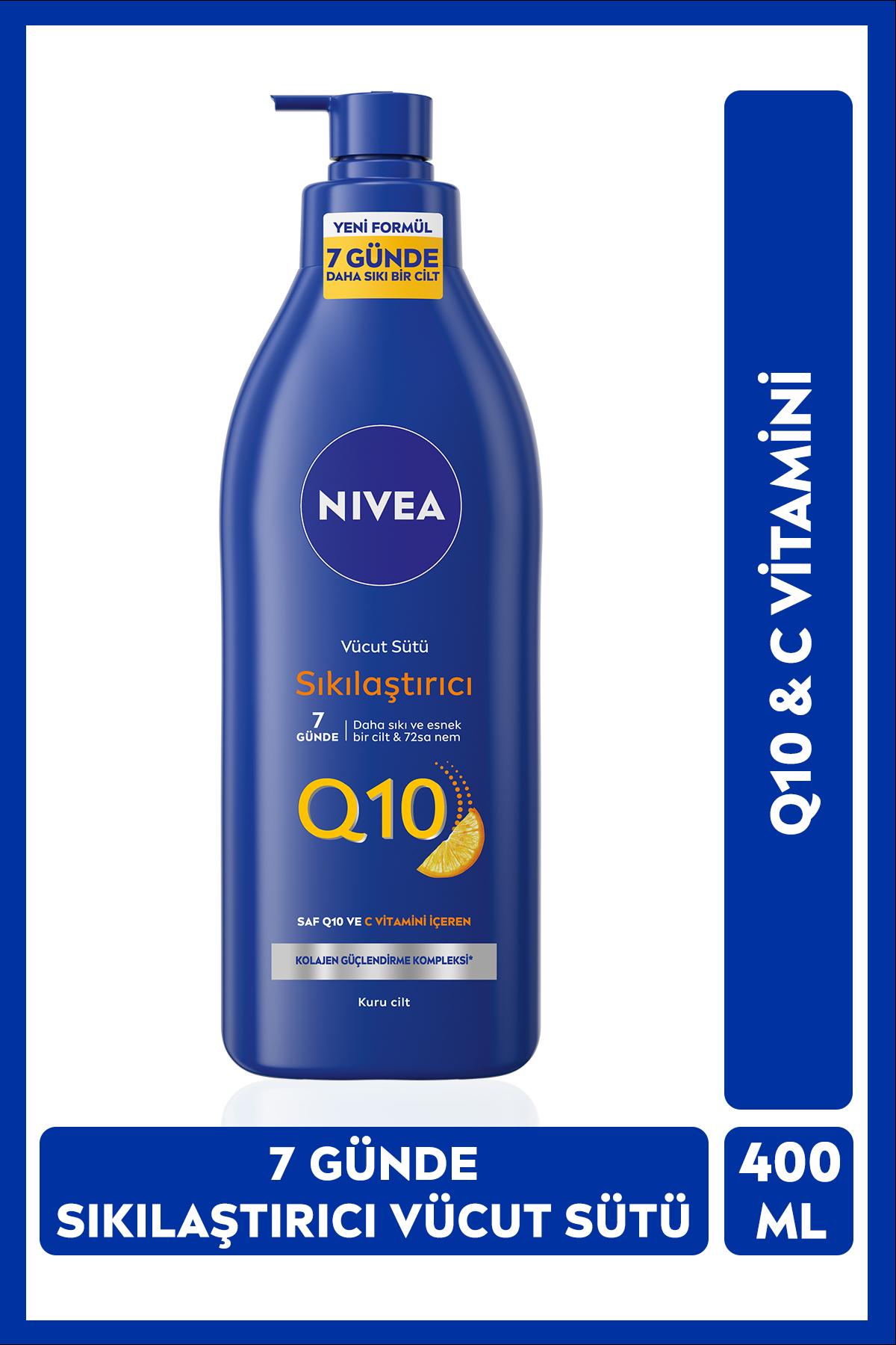 Q10 Sıkılaştırıcı Vücut Bakım Sütü 400ml ve Vücut Losyonu 250ml, C Vitamini, 7 Günde Sıkılaş — SET.NVE.1322 — تصویر 4 از 6