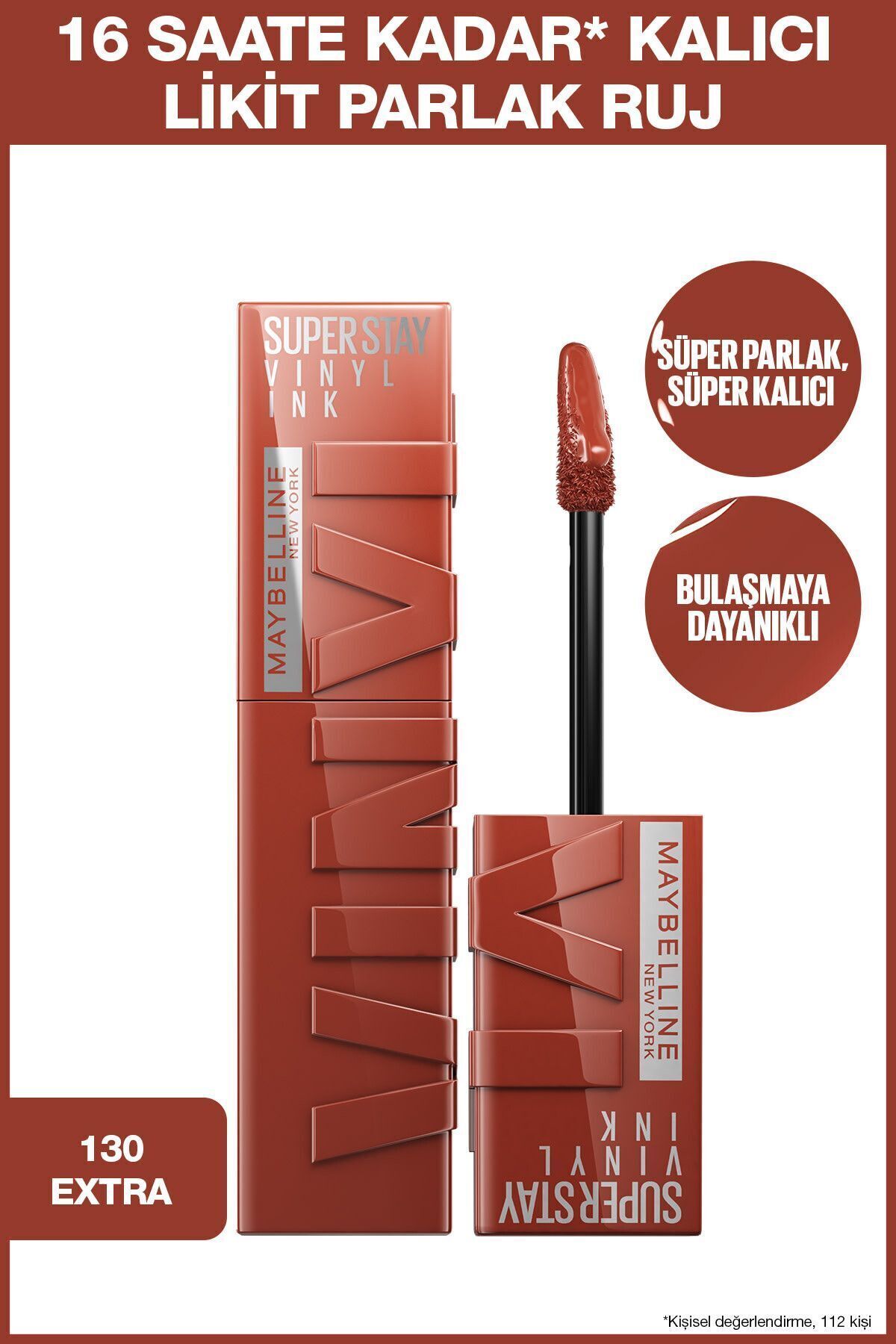 Maybelline New York Super Stay Vinyl Ink Uzun Süre Kalıcı Likit Parlak Ruj 130 Extra - Fiyatı, Yorumları