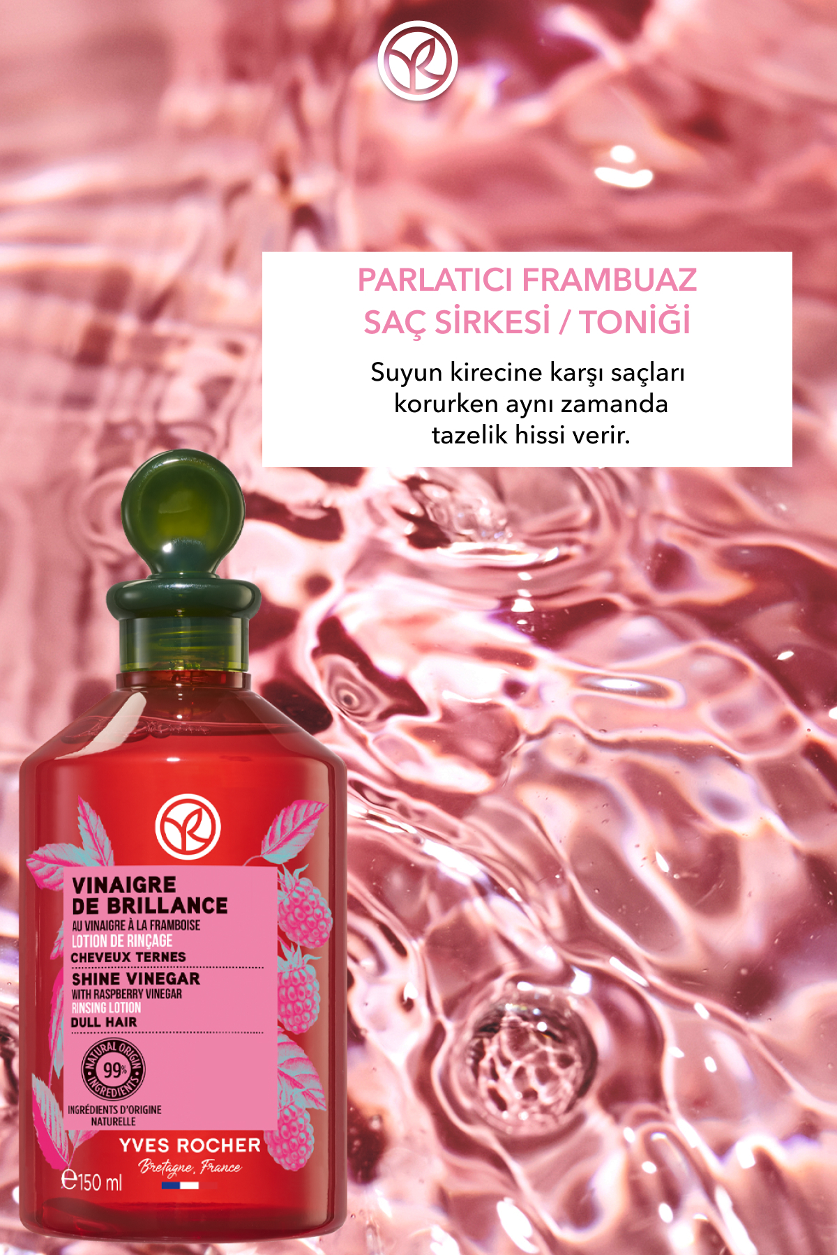 Parlatıcı Frambuaz Saç Sirkesi / Toniği - Normal Saçlar / Brillance - Vegan -150ml — 52166 — تصویر 3 از 8