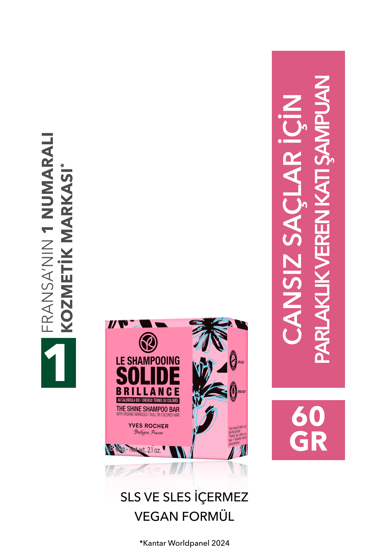 Yves Rocher Parlaklık Veren Katı Şampuan - Cansız Saçlar / Brillance - SLS,SLES içermez,Tuzsuz, Vegan -60gr - Fiyatı, Yorumları