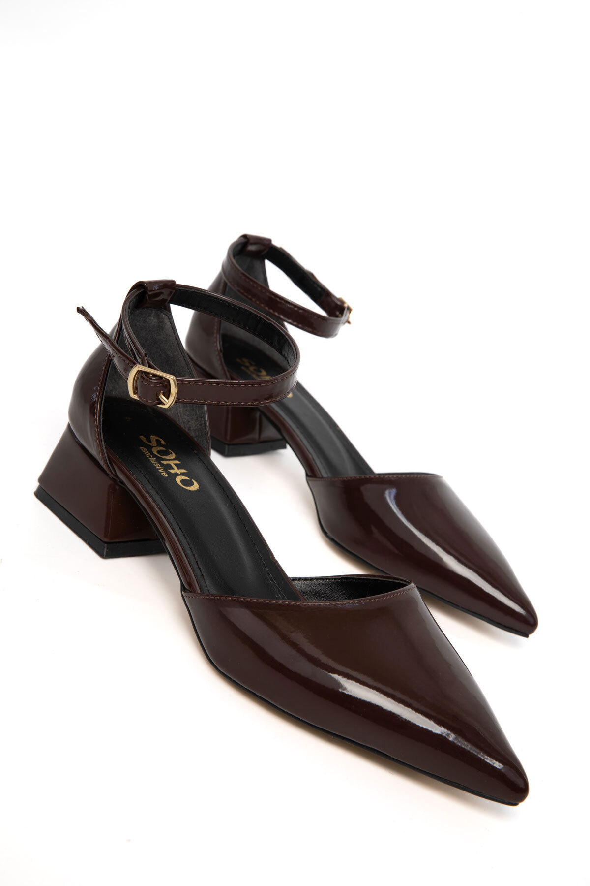 SOHO  Kahve Rugan Kadın Klasik Topuklu Ayakkabı 20283