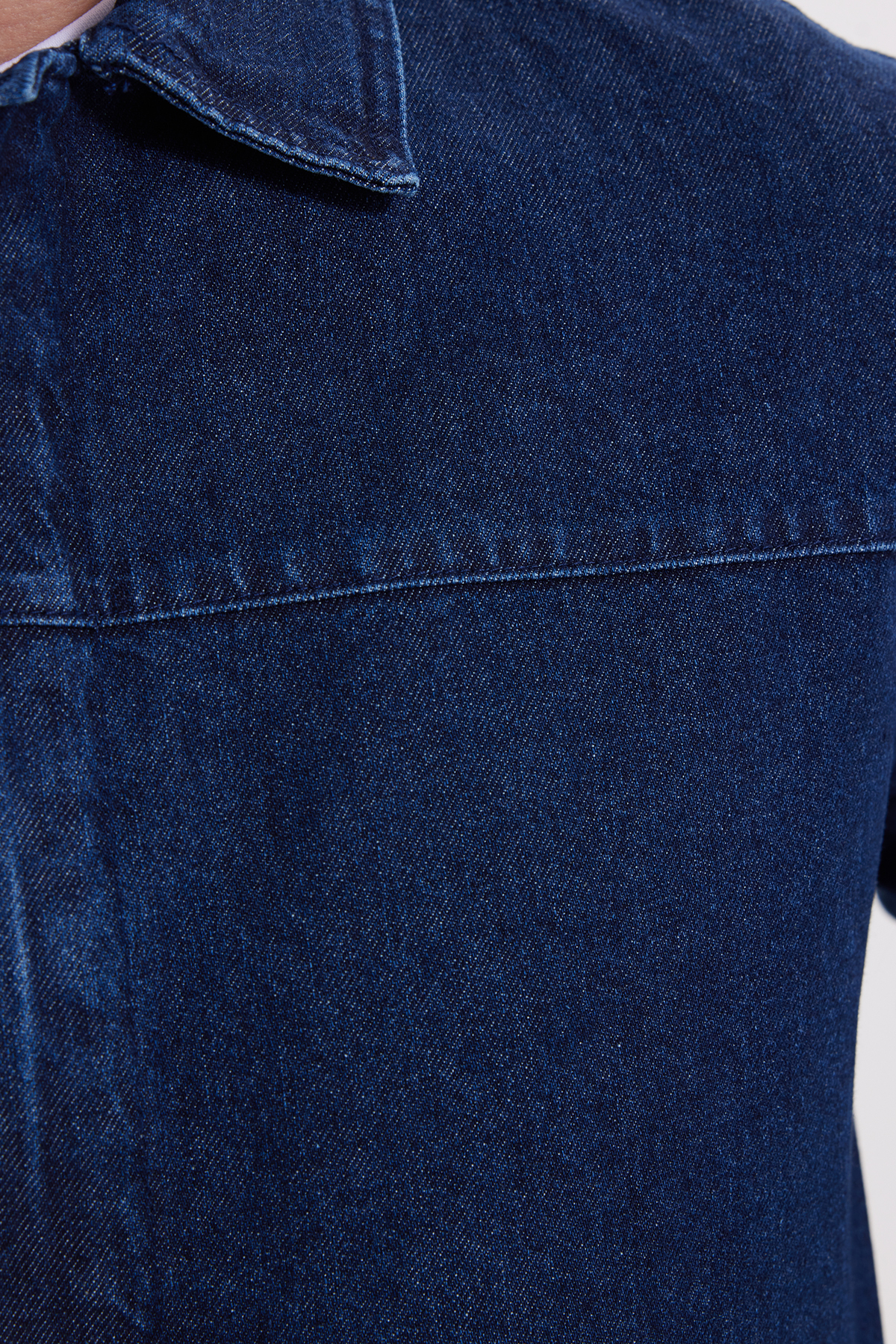 Tudors  Erkek Relax Fit Rahat Kesim Çift Cep Denim Lacivert Kot Mont Gömlek - Görsel 6