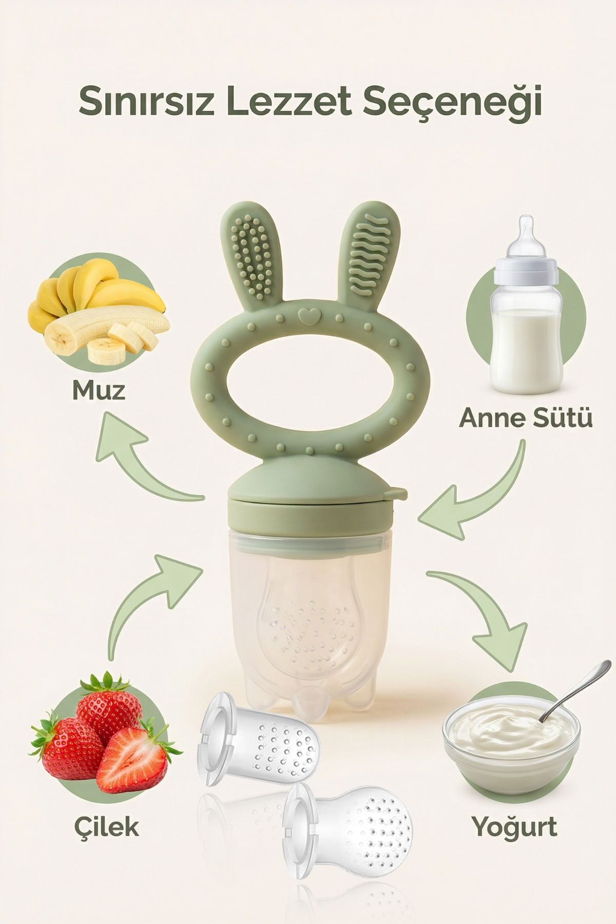 Kiwi Passy Püre Emzik ve Diş Kaşıyıcı Bebek Meyve Süzgeci+Buz Kalıbı - Dusty Blue fotoğrafı 6 (önizleme)