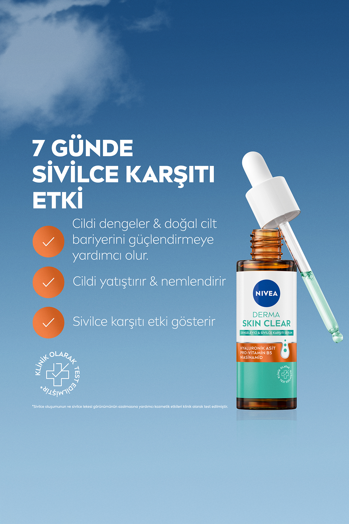 Derma Skin Clear Karşıtı Cilt Bakım Seti, Serum 30ml, Yüz Temizleme Jeli 150ml, Tonik 200ml — SET.NVE.1330 — تصویر 5 از 8