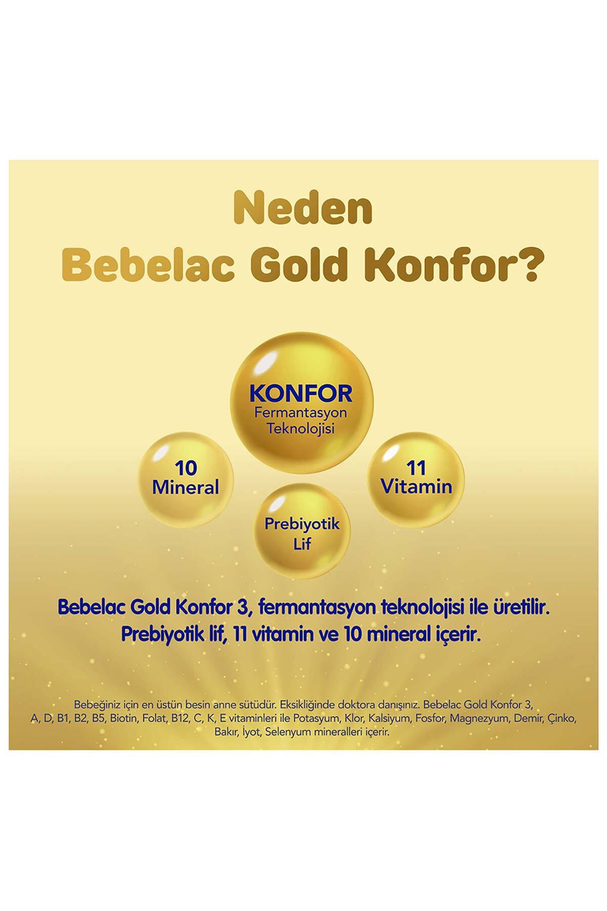 Bebelac Gold Konfor 3 Devam Sütü 1 Yaş+ 800 Gr x 3 Adet 2400 Gr fotoğrafı 4 (önizleme)