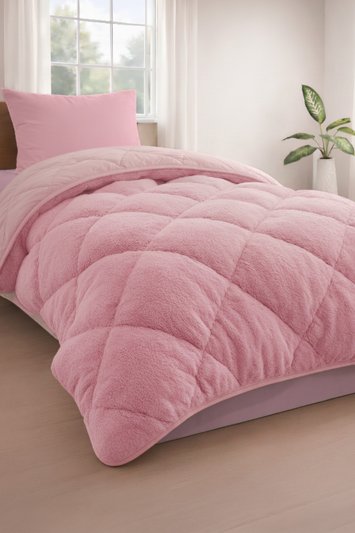 Formeya Tek Kişilik Lüx Pudra Wellsoft Yorgan Çift Taraflı 155x215