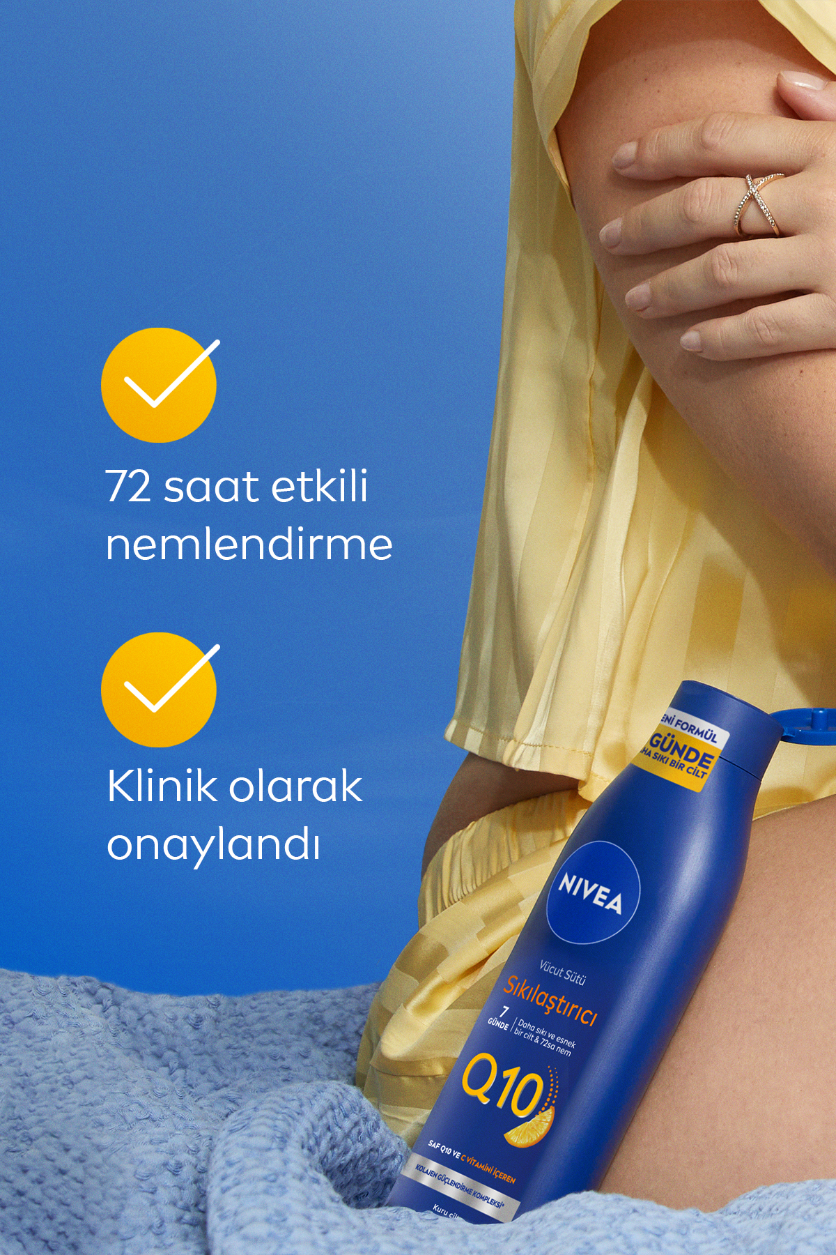 Q10 Sıkılaştırıcı Vücut Bakım Sütü 400ml ve Vücut Losyonu 250ml, C Vitamini, 7 Günde Sıkılaş — SET.NVE.1322 — تصویر 6 از 6