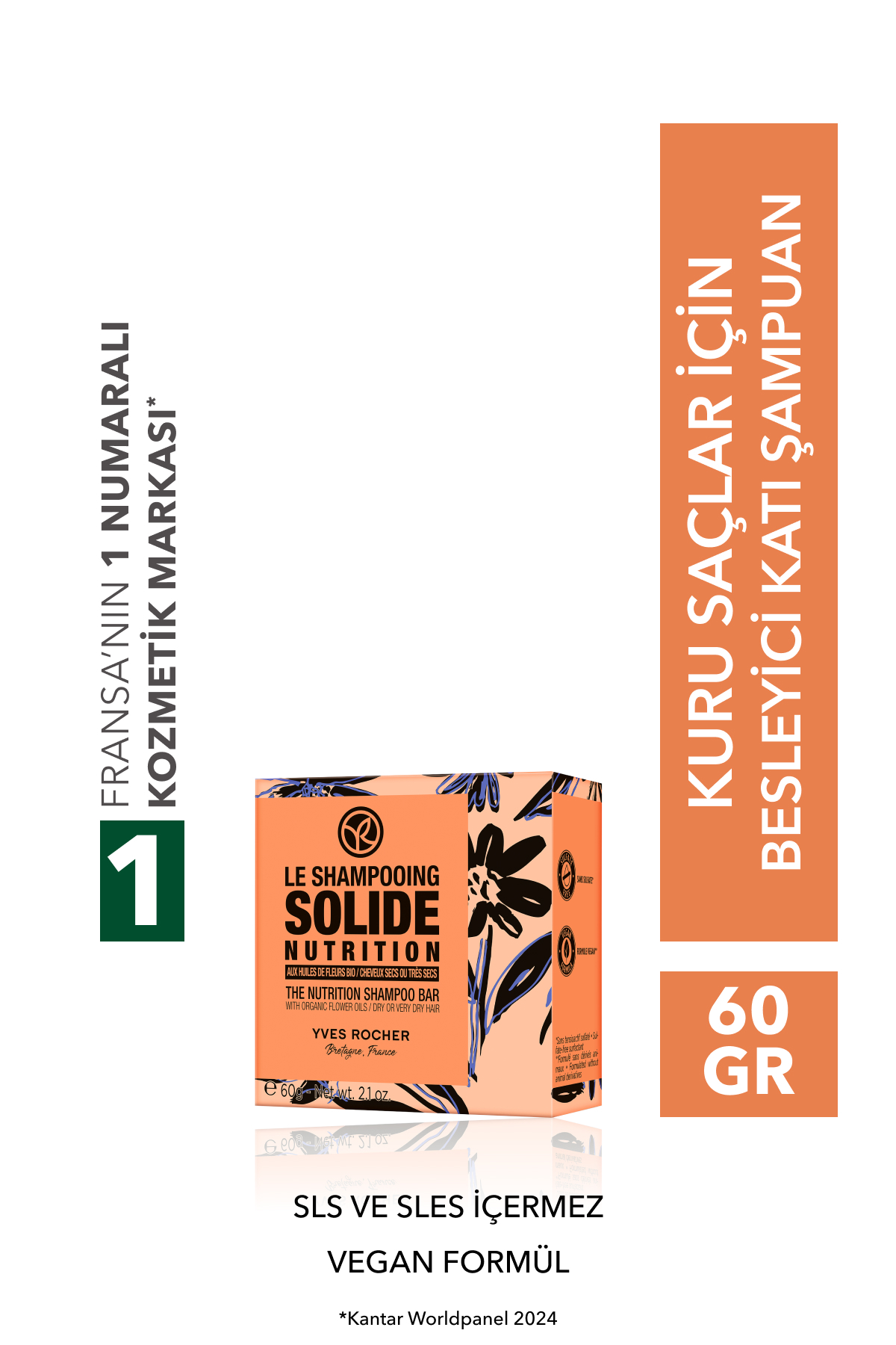Yves Rocher Besleyici Katı Şampuan - Kuru Saçlar / Nutrition- SLS,SLES içermez,Tuzsuz, Vegan-60gr - Fiyatı, Yorumları