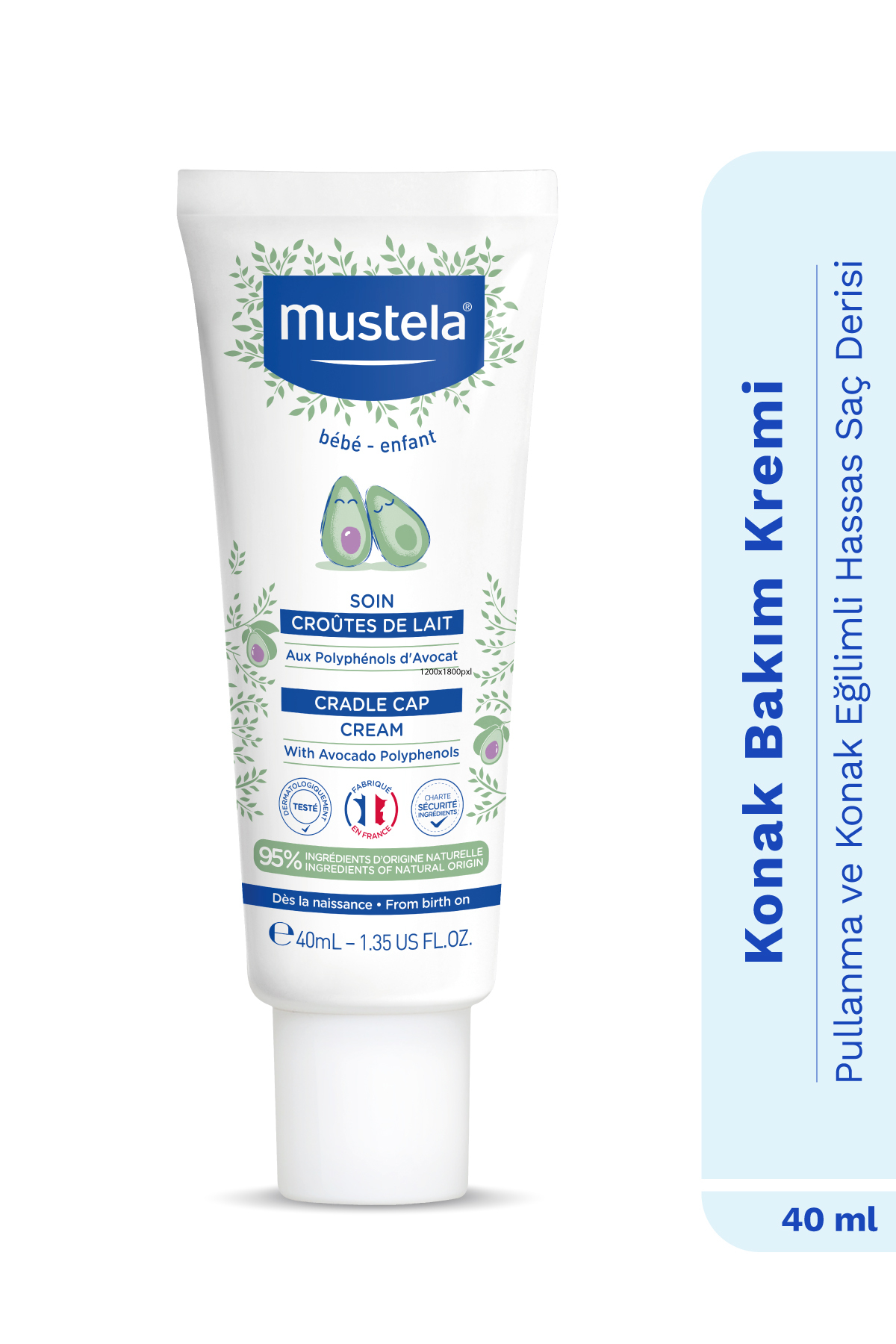 Mustela %95 Doğal İçerikli Saç Pullanmalarına Karşı Konak Önleyici Bakım Kremi Bebek Çocuk 40 ml
