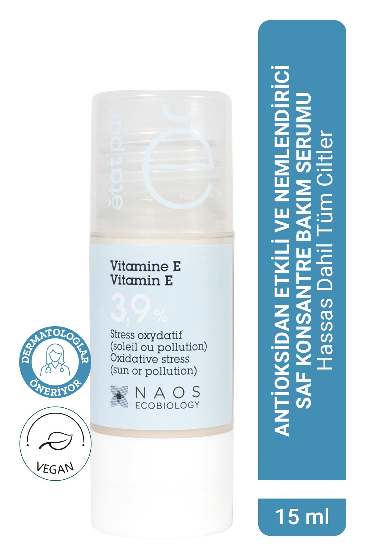Pure Active E Vitamini Antioksidan Etkili Nemlendirici Cilt Yenileyici Konsantre Bakım Serumu 15ML — 3001181203 — تصویر 1 از 8