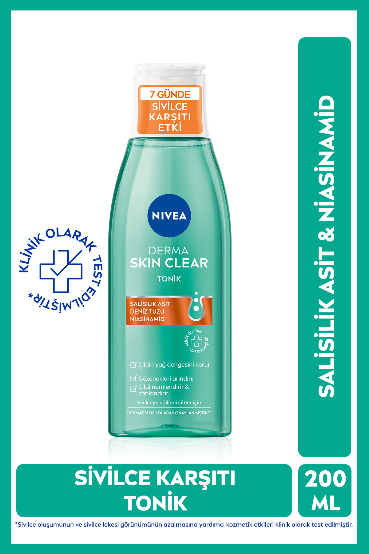 Derma Skin Clear Karşıtı Cilt Bakım Seti, Yüz Temizleyici Peeling 150ml ve Tonik 200ml, Niasinamid — SET.NVE.1333 — تصویر 4 از 6