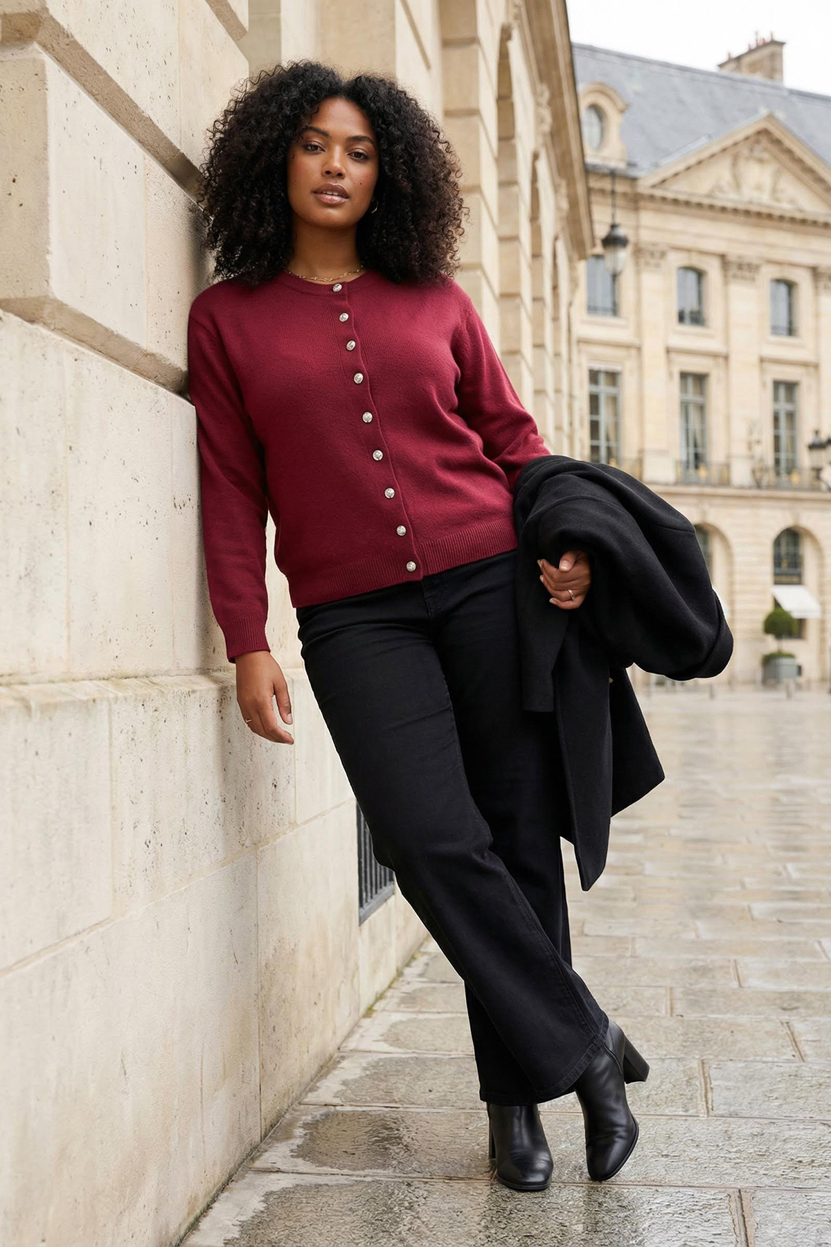 Trendyolmilla  Bordo Basic Hırka-Bluz 2'li Takım Triko Hırka TBBAW26AV00046 - Görsel 2