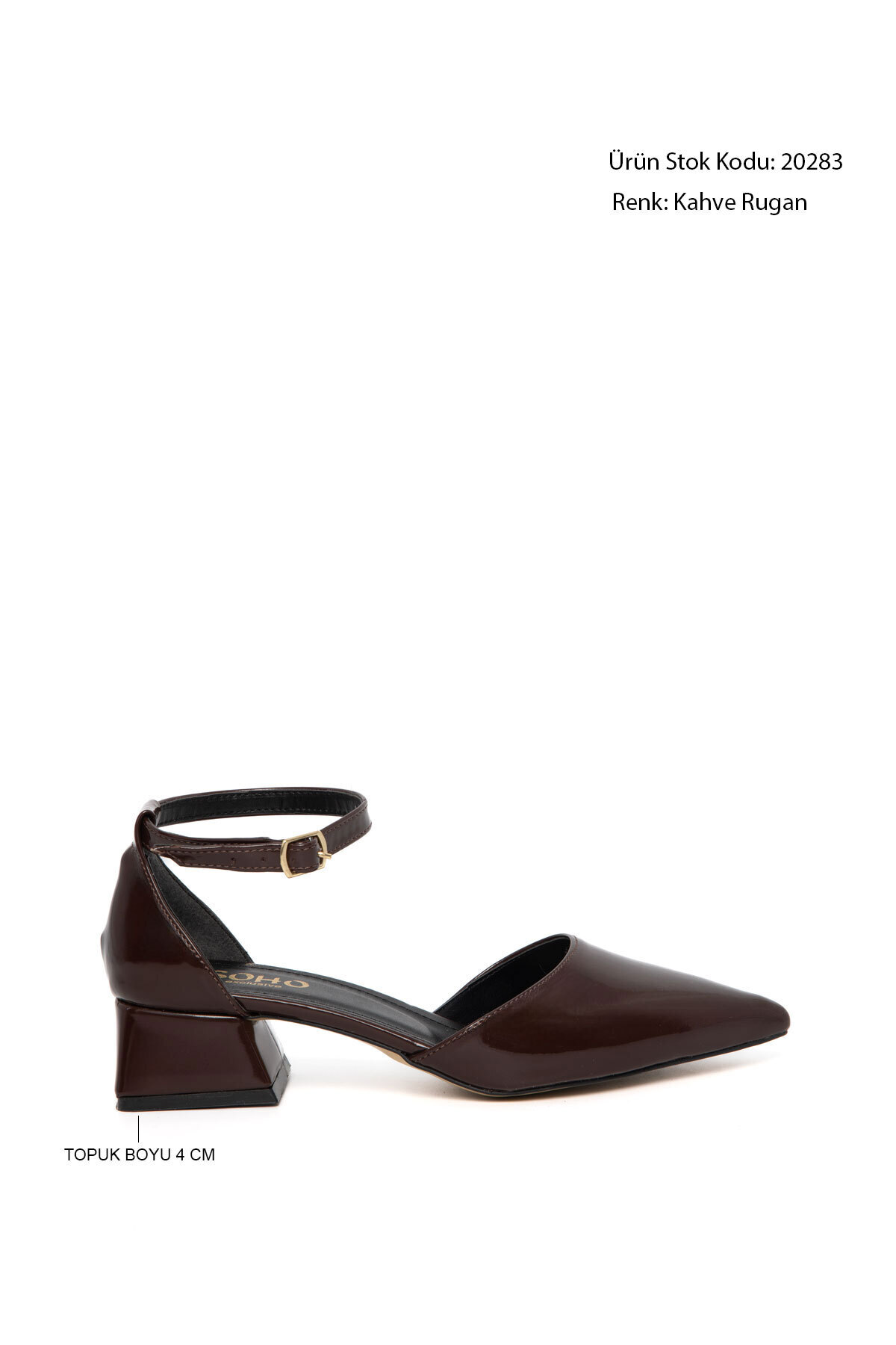 SOHO  Kahve Rugan Kadın Klasik Topuklu Ayakkabı 20283 - Görsel 3