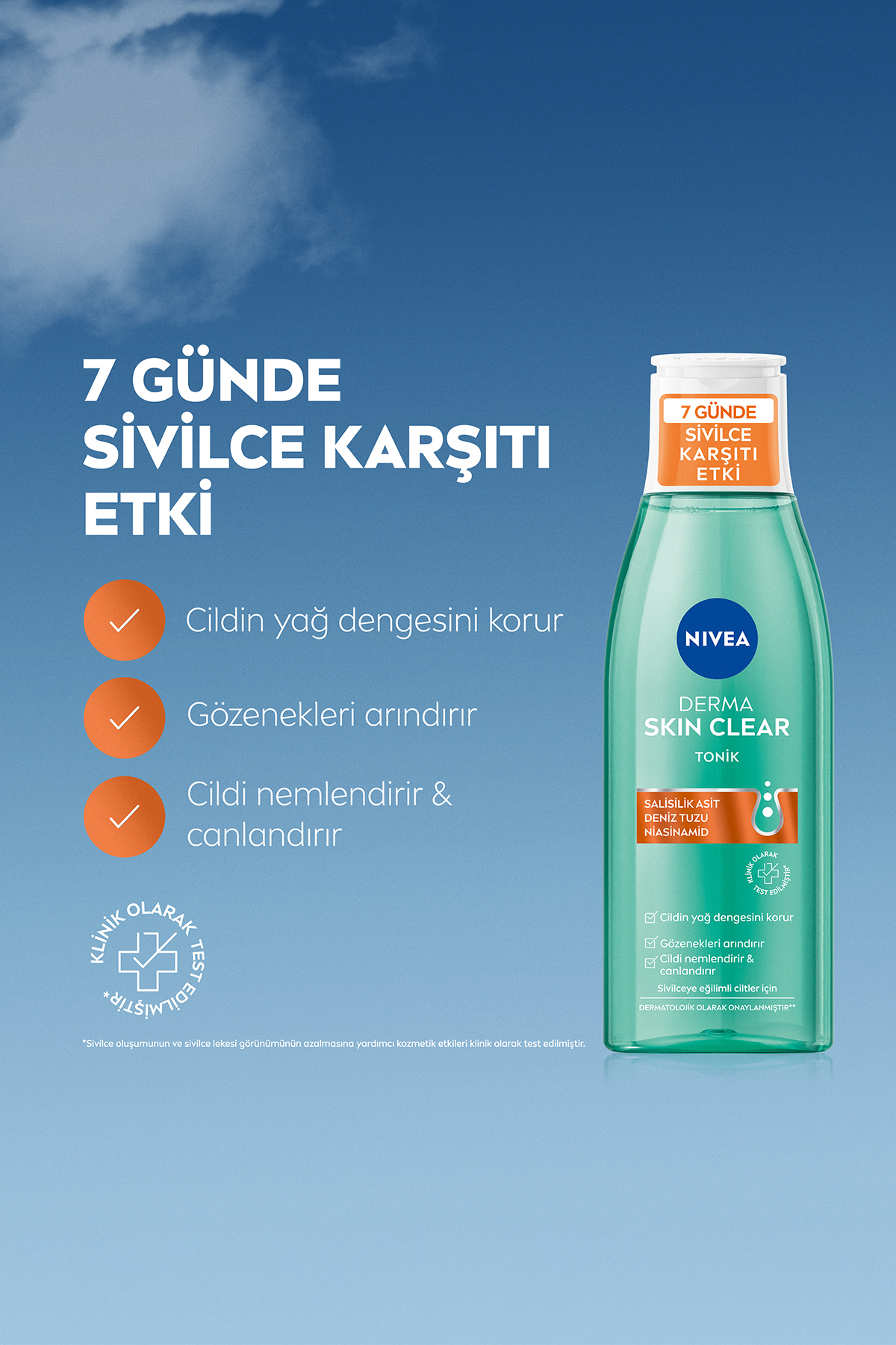 Derma Skin Clear Karşıtı Cilt Bakım Seti, Serum 30ml, Yüz Temizleme Jeli 150ml, Tonik 200ml — SET.NVE.1330 — تصویر 4 از 8