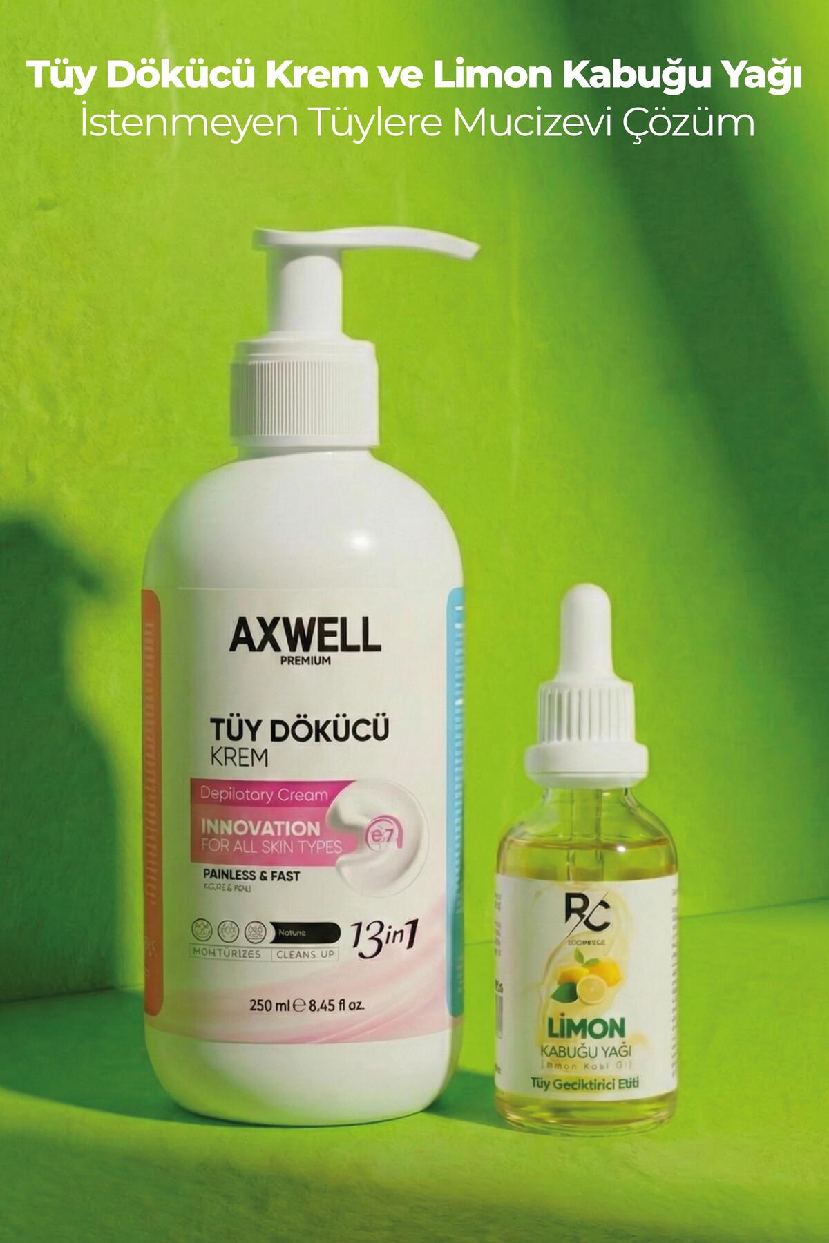 AXWELL Tüy Dökücü Krem & Tüy Limon Kabuğu yağı Fırsat Seti — TDLY