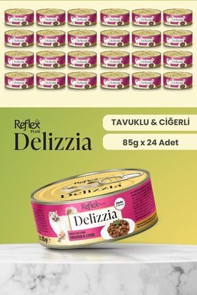 Reflex Plus Delizzia / Sos İçinde Parça Etli Tavuklu & Ciğerli Yetişkin Kedi ...