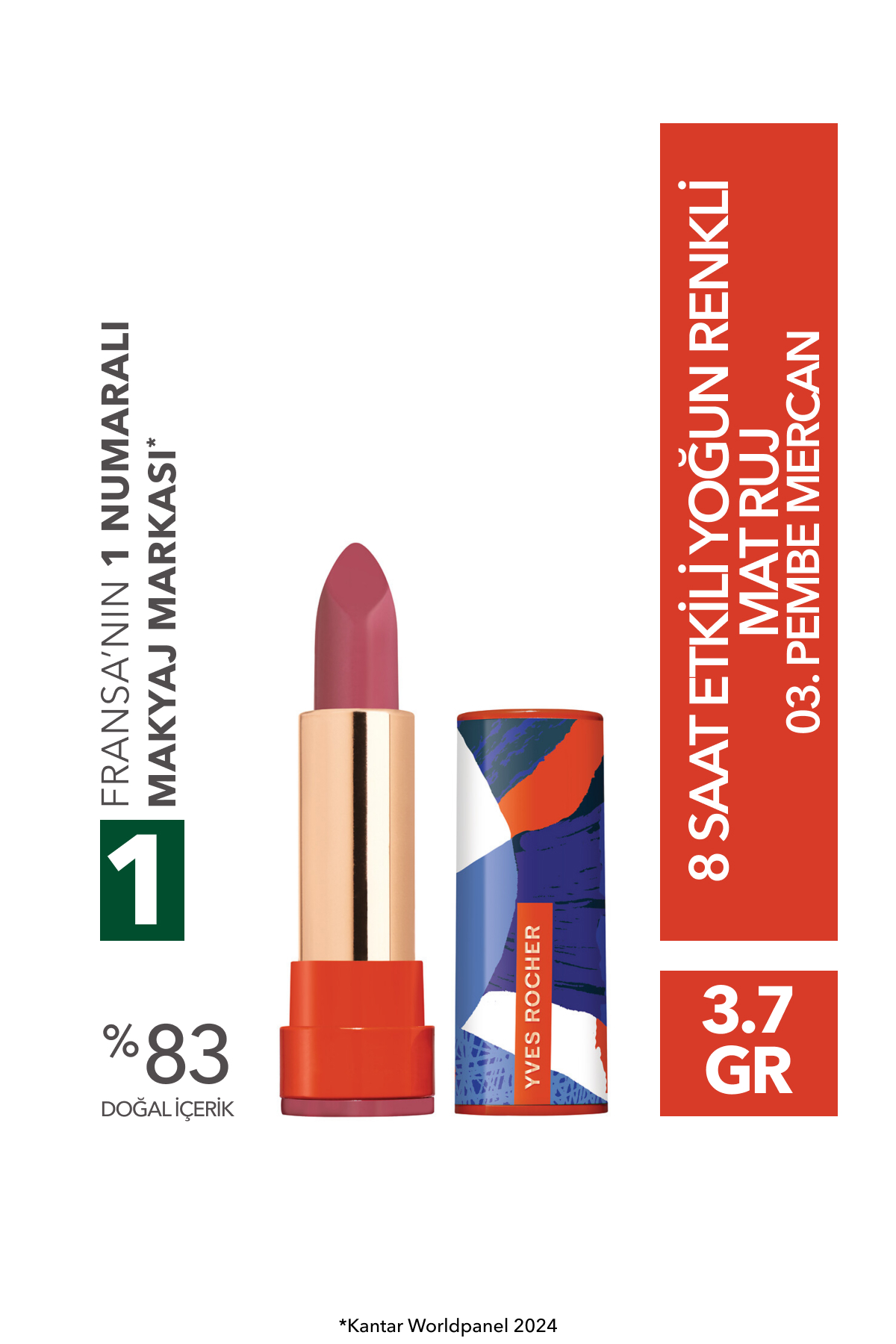 Yves Rocher 8 Saat Etkili Yoğun Renkli Mat Ruj-03. Pembe Mercan-3.8 G-83535 - Fiyatı, Yorumları