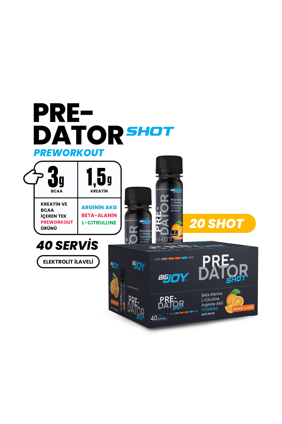 Predator Shot 60 ml X 20 Ampul Güç Performans 2