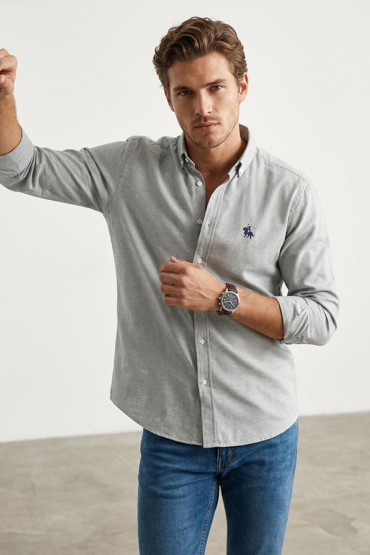 Trendyol Collection Khakifarbenes, reguläres, besticktes, detailliertes Smart...