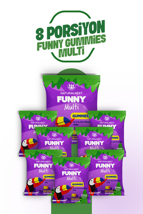 Natural Nest Funny Multi Gummies Set — x8 Multi 64 Çiğnenebilir Jel