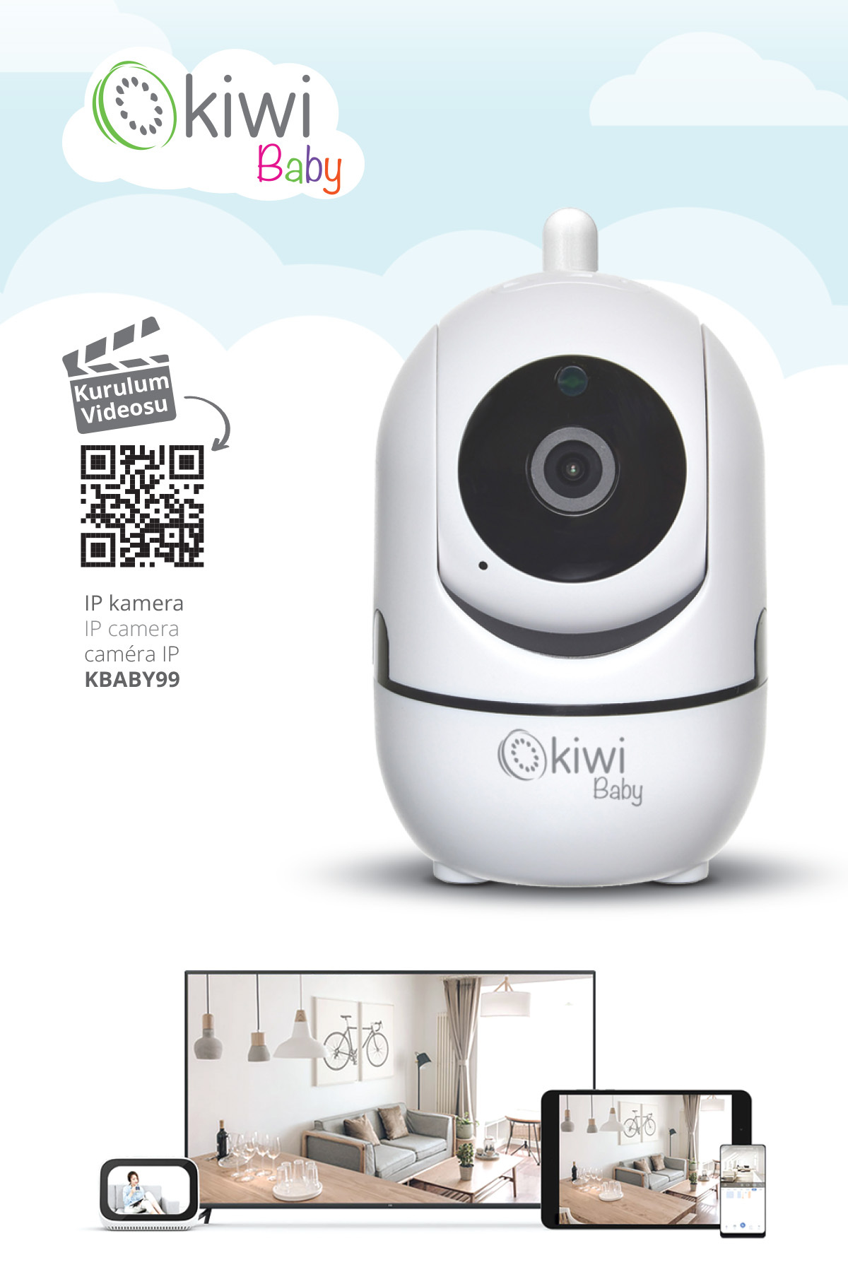 Kiwi Kbaby 99 IP  Bebek Kamera fotoğrafı 3 (önizleme)