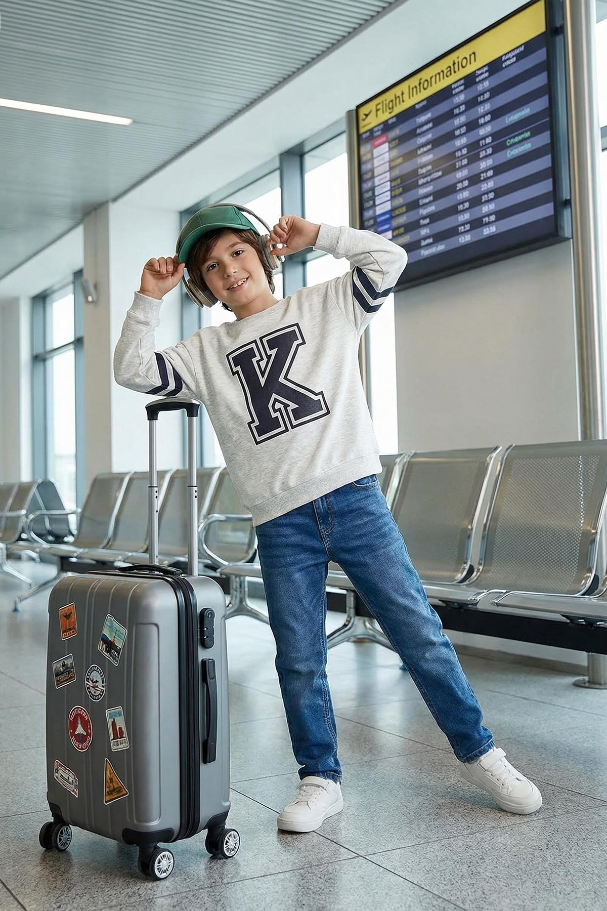 Trendyolmilla  Gri Melanj Polarlı Erkek Çocuk Slogan Baskılı Okul Pamuklu Örme Sweatshirt TKDAW25SW00014 - Görsel 2