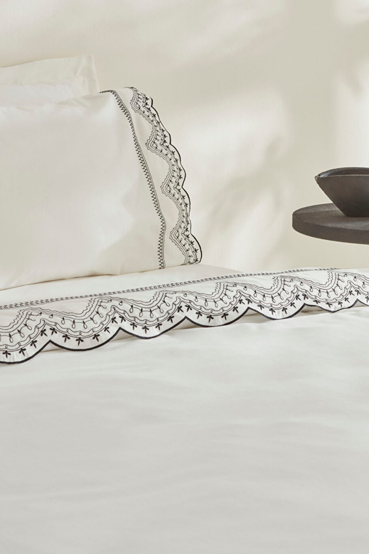 Karaca Home Orvin Çift Kişilik Nakışlı Nevresim Takımı Beyaz 8
