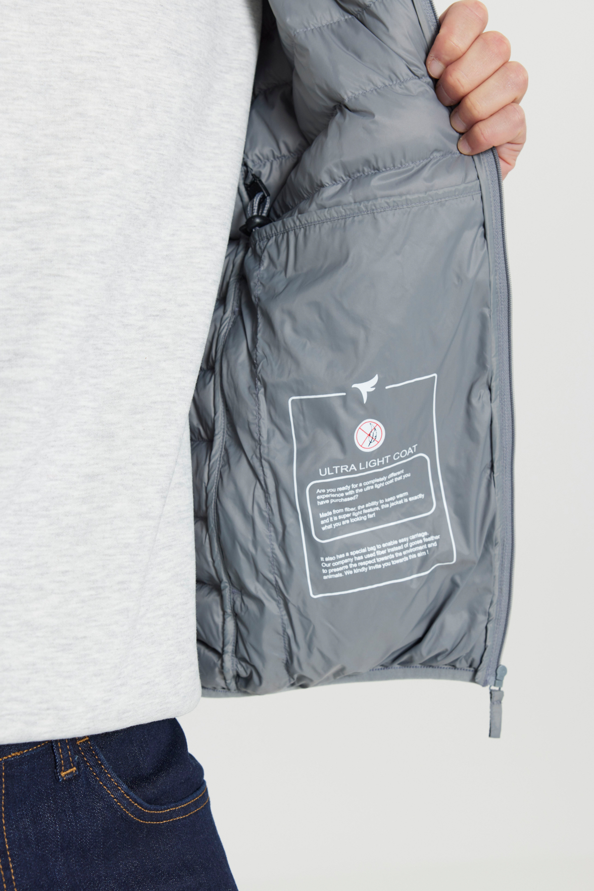 AC&Co / Altınyıldız Classics  Rüzgar Geçirmez Sıcak Tutan Ultra Hafif Standart Fit Gri Şişme Erkek Mont - Görsel 8