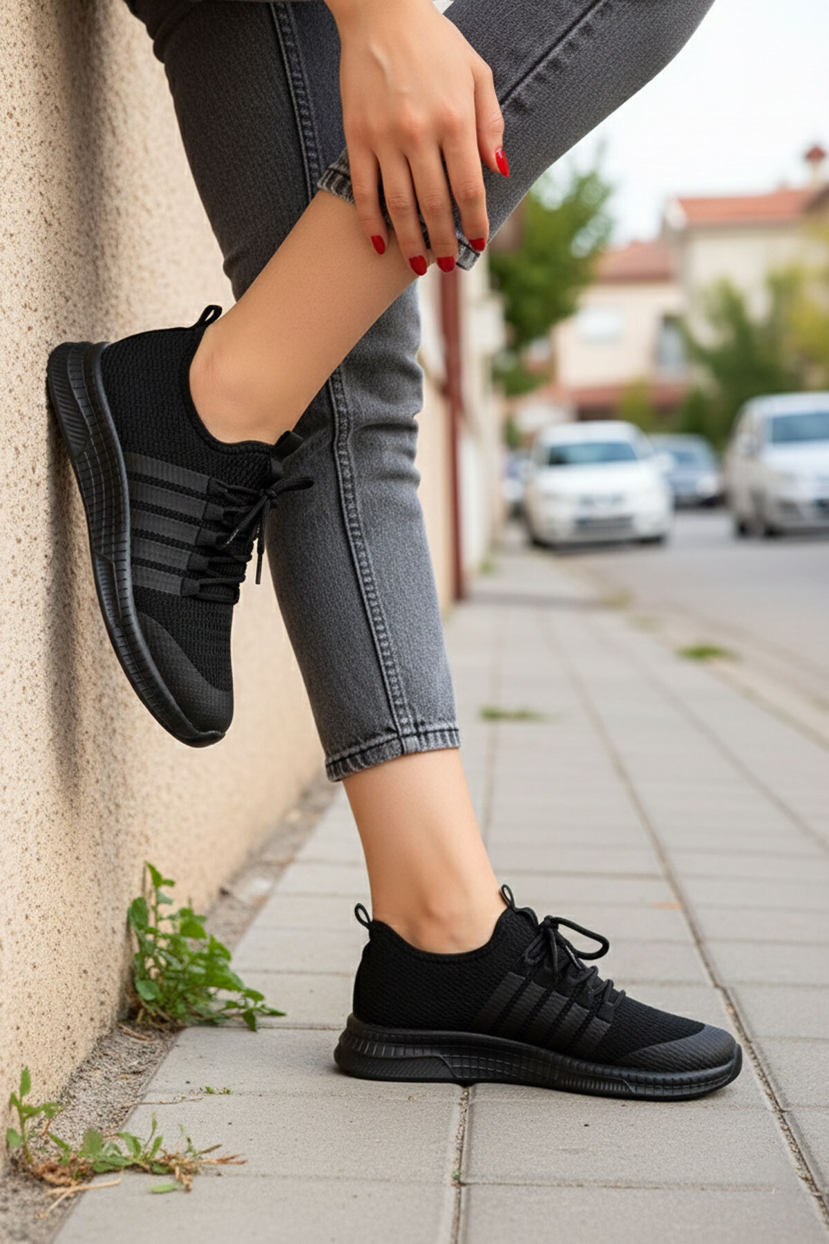 Black-Black Women's Sneakers 16278