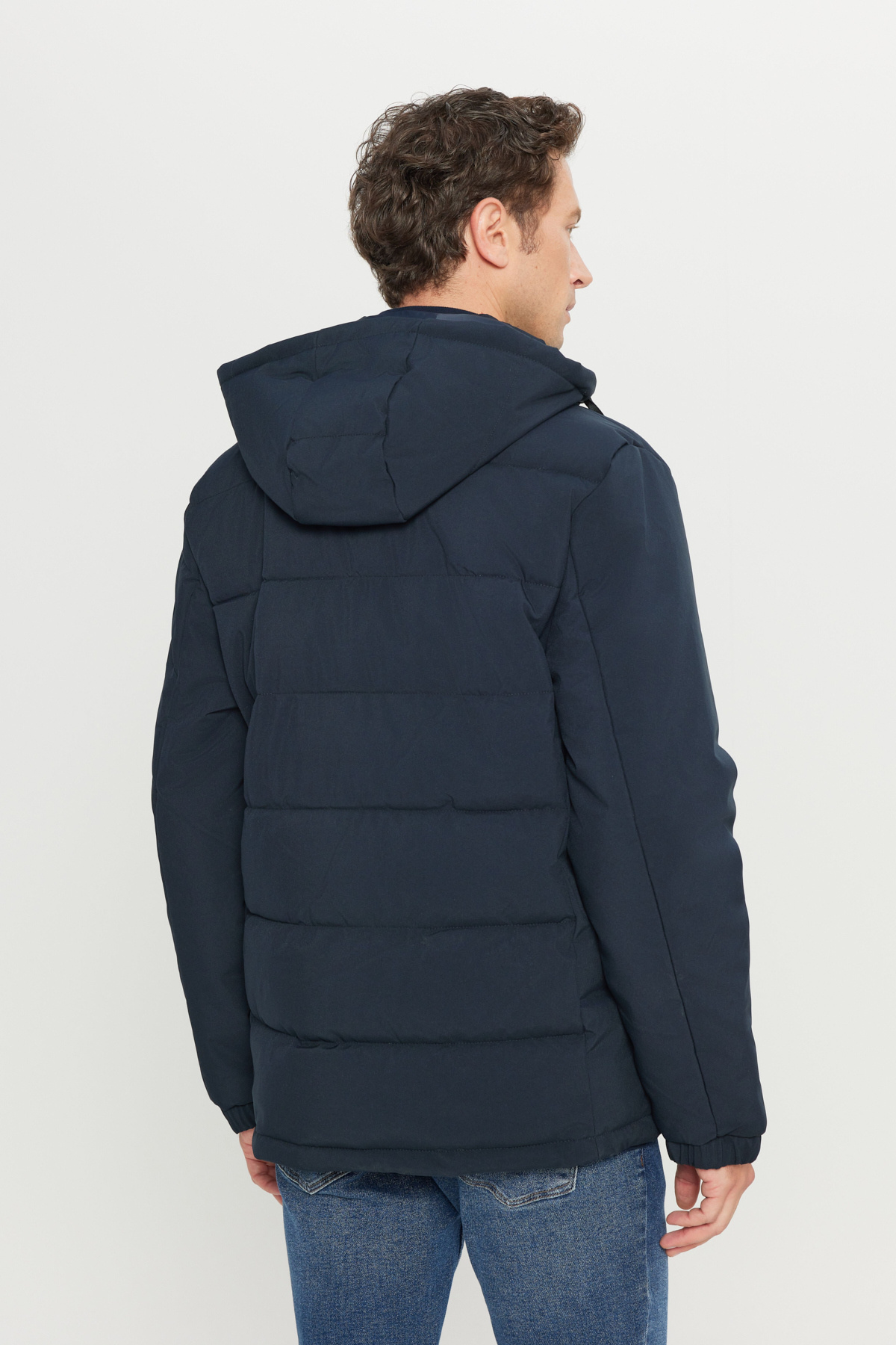 AC&Co / Altınyıldız Classics  Erkek Lacivert Sıcak Tutan Dolgulu Standart Fit Dik Yaka Kapüşonlu Yan Cepli Casual Mont - Görsel 8